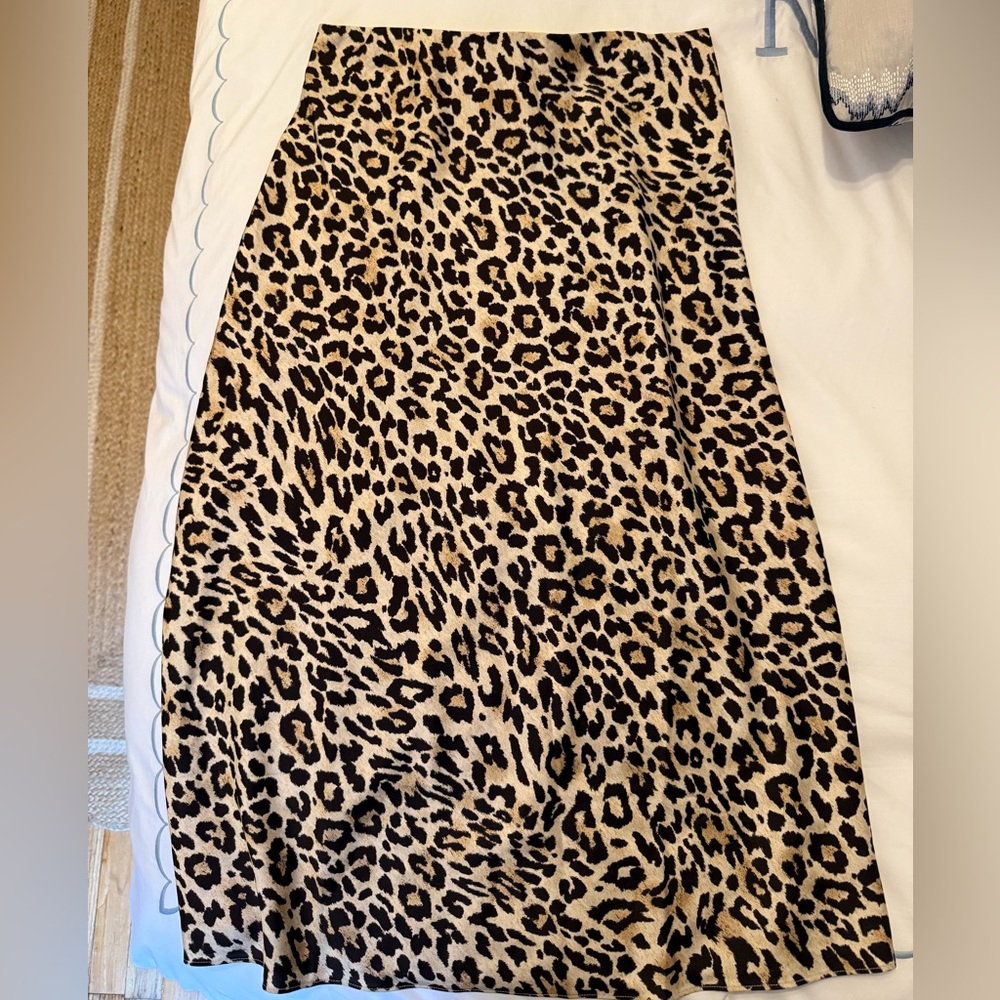 J. Crew Leopard Slip Skirt